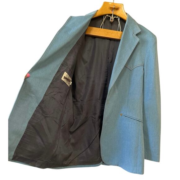 Vtg Panatela Levi's Western Denim Sport Coat Size 42L 70s Country - Picture 6 of 8